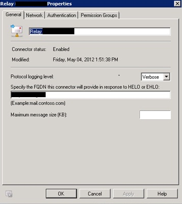 Configuration window