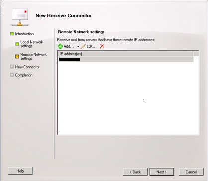 Configuration window