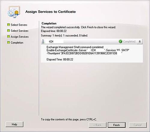 computer certificate assignment window