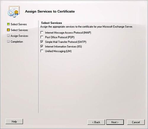 certificate assignment window