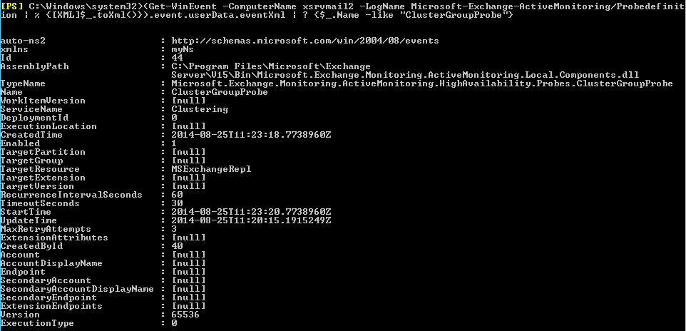 Exchange Management Shell window