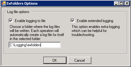 Exfolders Options