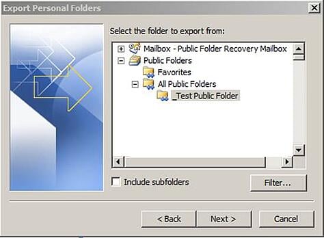 Exchange 2010 Public Folder Data Recovery Step 7