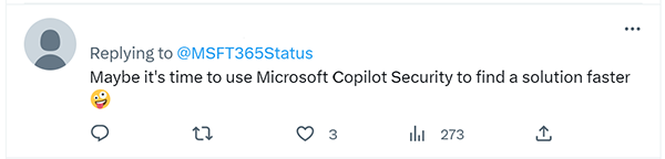 Microsoft Defender Issue Tweet
