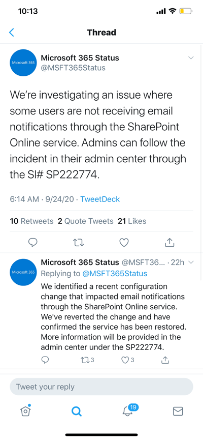 Microsoft 365 services back up after hours of outage