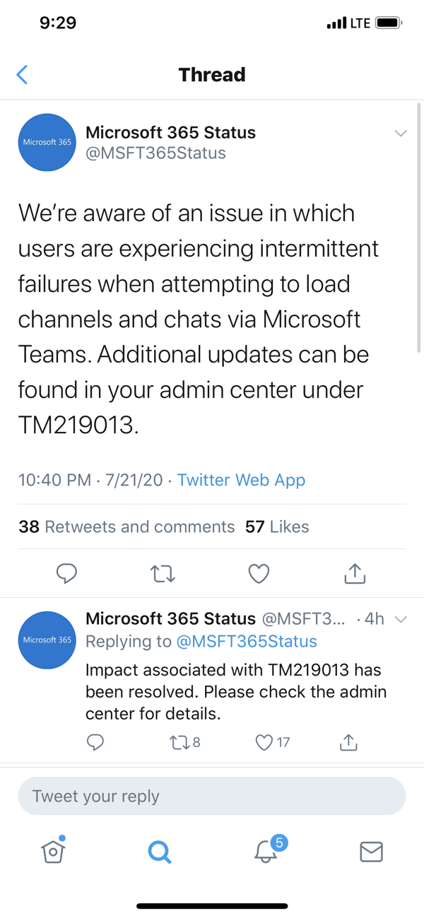 MICROSOFT RELEASES STATEMENT AS OFFICE TEAMS 365 OUTAGES visual data 2