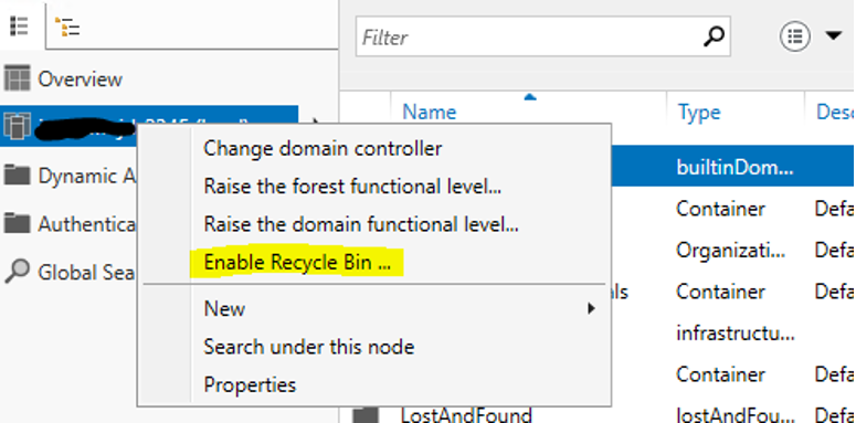AD Monitoring: Backup and Recovery - Tombstone Object Reanimation