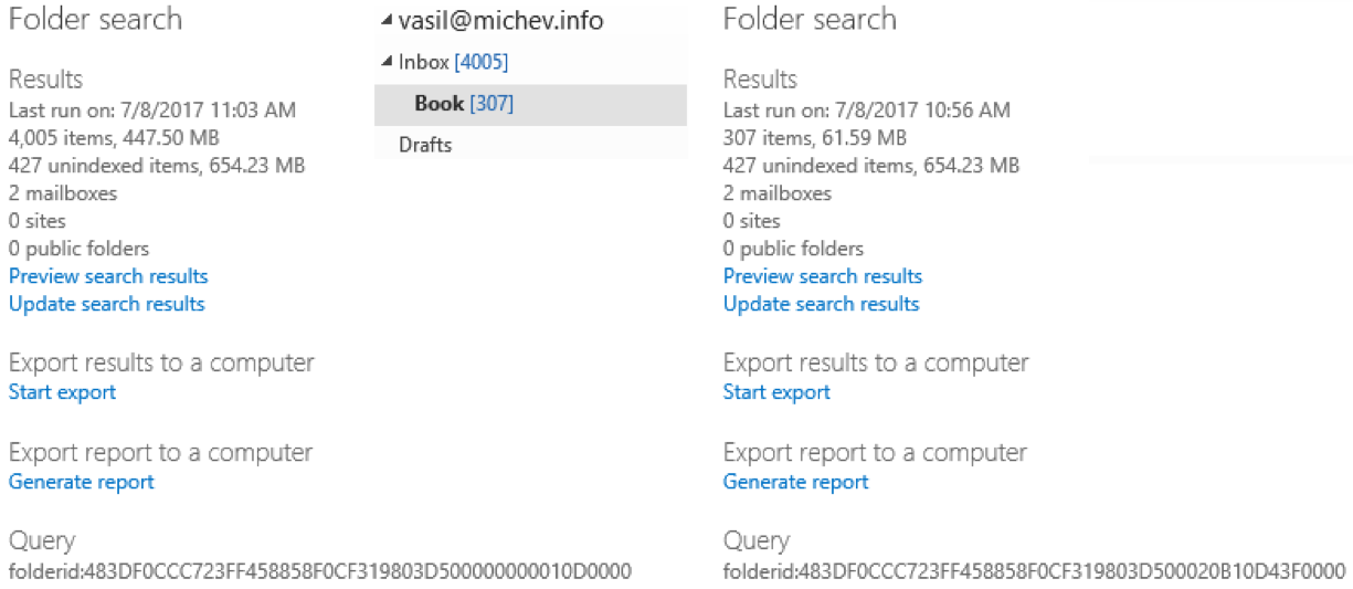 Performing eDiscovery Against a Specific Folder