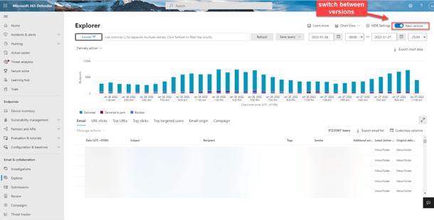 Microsoft-365-Defender-Version-switch