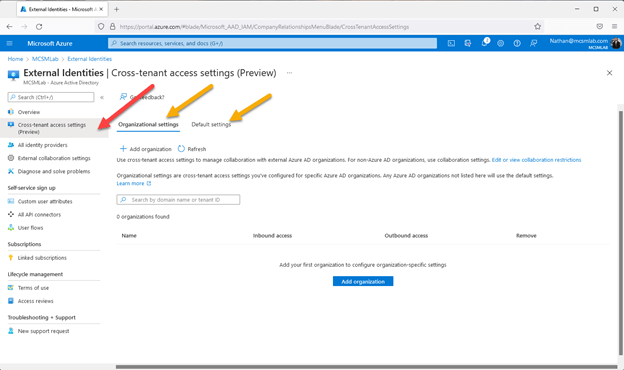 New Cross-Tenant Access Settings in Azure AD