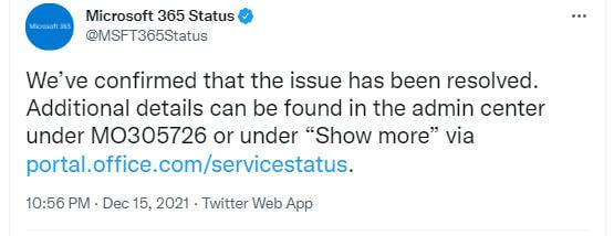 Microsoft 365 services back up after hours of outage