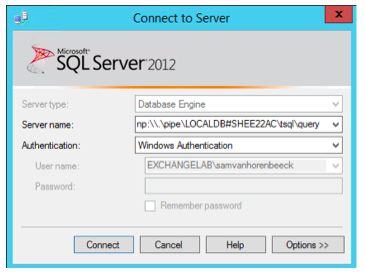 Microsoft SQL Server logon pop-up screenshot