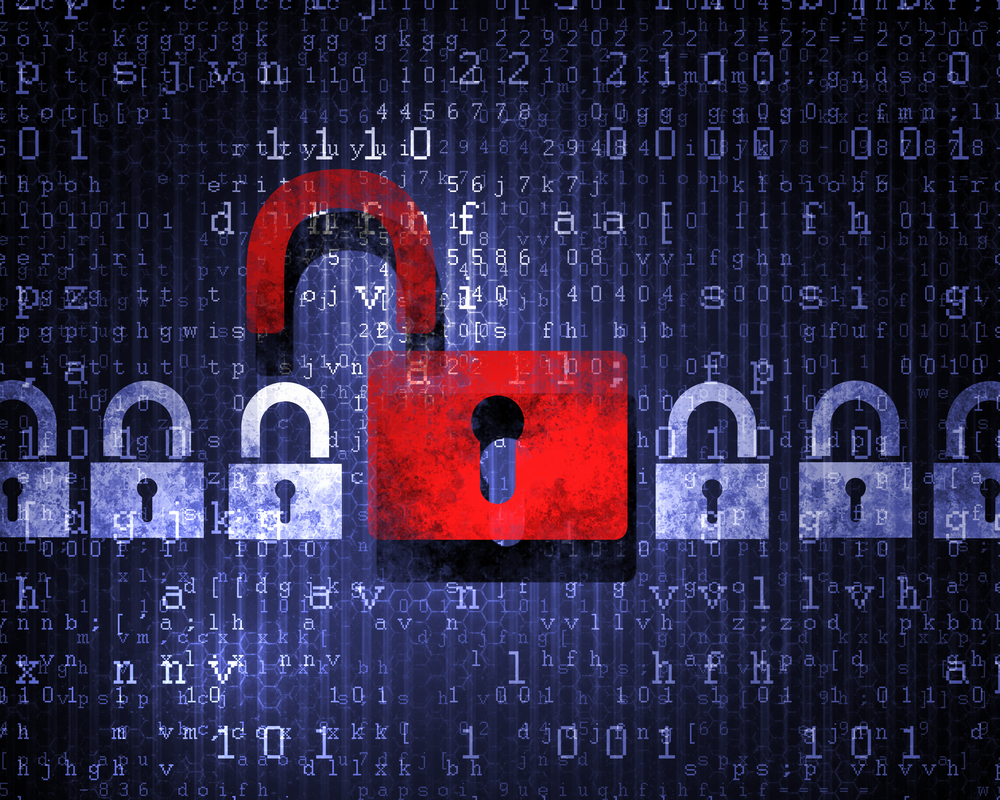 cyber security unlocked padlock