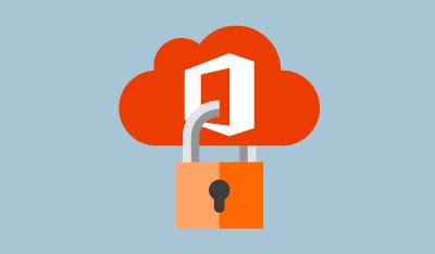 padlock on Microsoft cloud